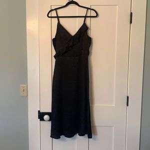 Black midi wedding guest dress
